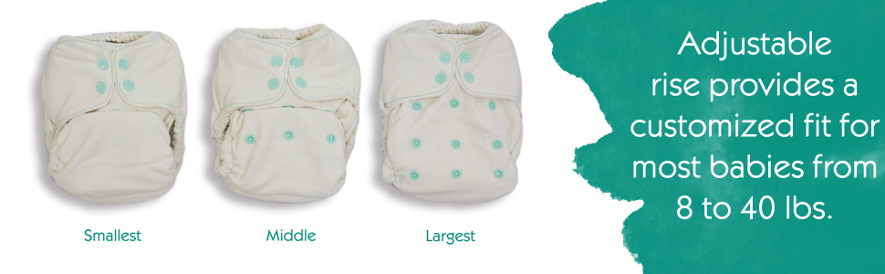 Thirsties one size natural fitted nappy in bamboo cotton
