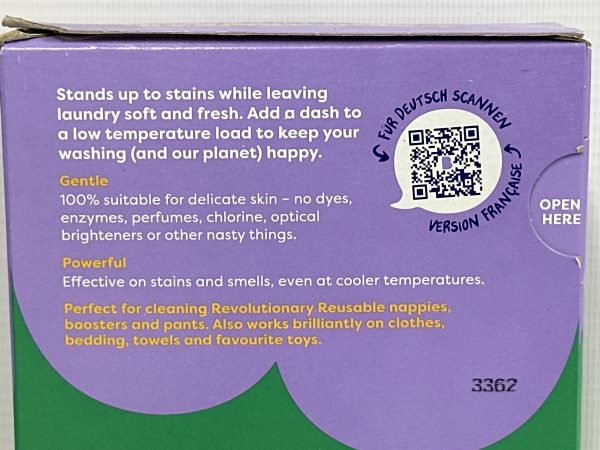 back of box Bright & Mighty Laundry Cleanser from Bambino Mio