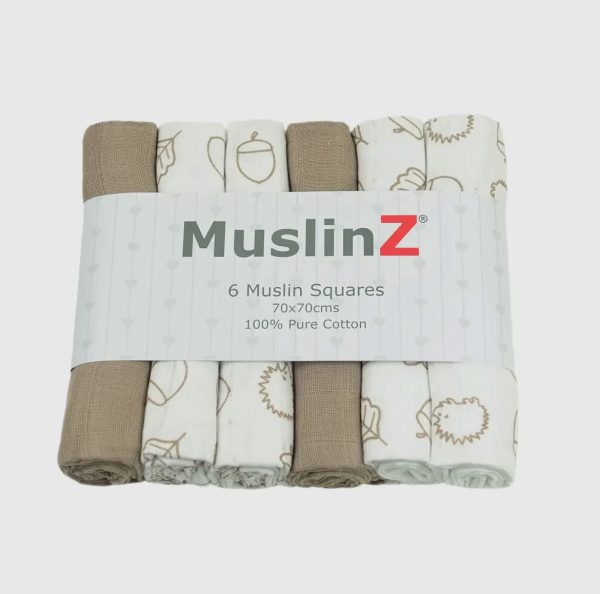 aupe Oak Muslinz 6pk 70x70 cm pure cotton